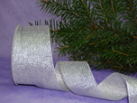 Weihnachtsband-silber 40mm/20m o.D.